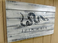 "Join or Die" Hidden Gun Storage Sign