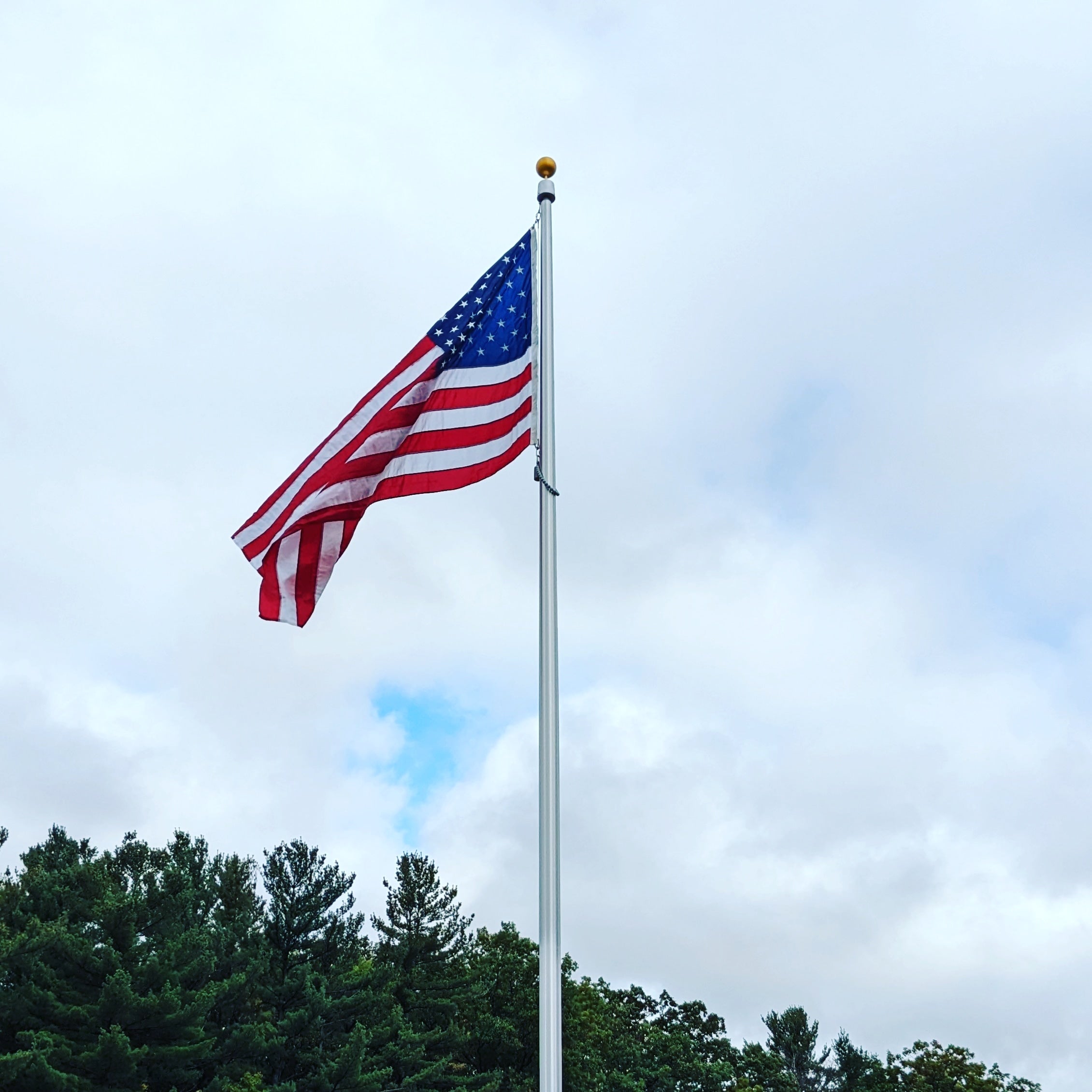 30' Internal Halyard Aluminum Flagpole - ECXAIH Series - 5" x .156"