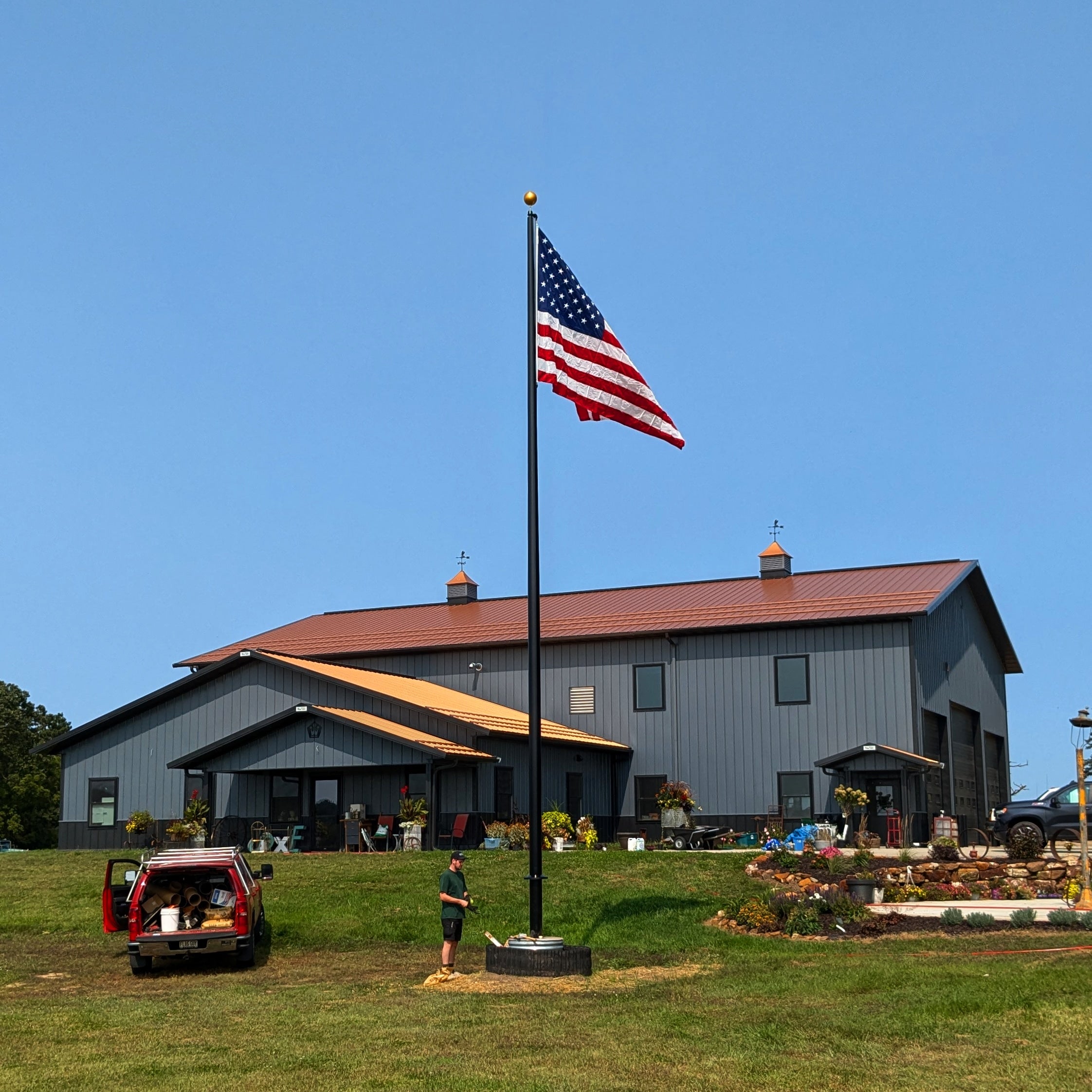 40' External Halyard Aluminum Flagpole - Continental Series