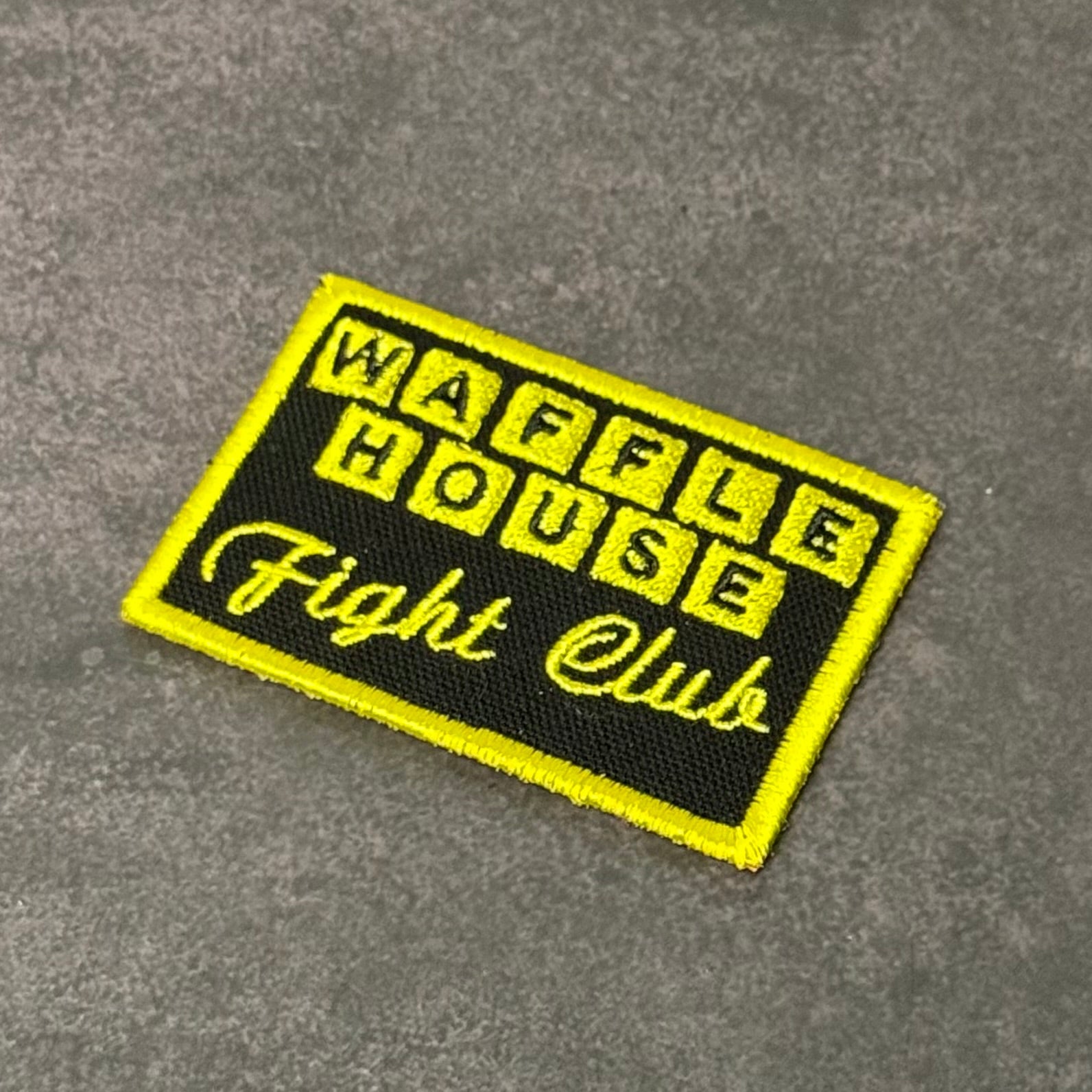 Waffle House Fight Club Funny Morale Patch, 2x3" | Made in USA | VELCRO® Brand Hook Backing