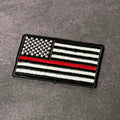 Thin Red Line American Flag Firefighter Patch, 2x3.5" | Made in USA | VELCRO® Brand Hook Backing