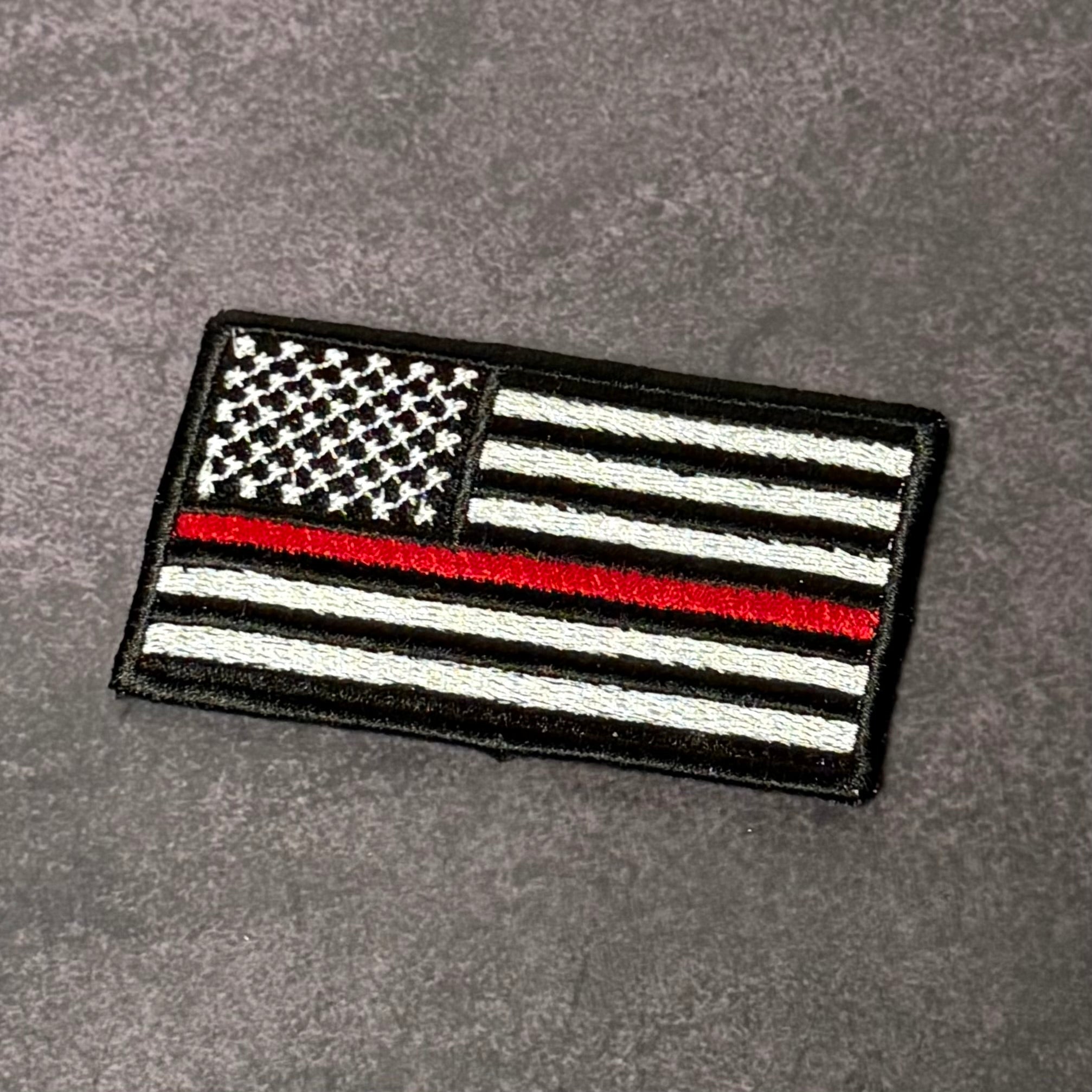 Thin Red Line American Flag Firefighter Patch, 2x3.5" | Made in USA | VELCRO® Brand Hook Backing