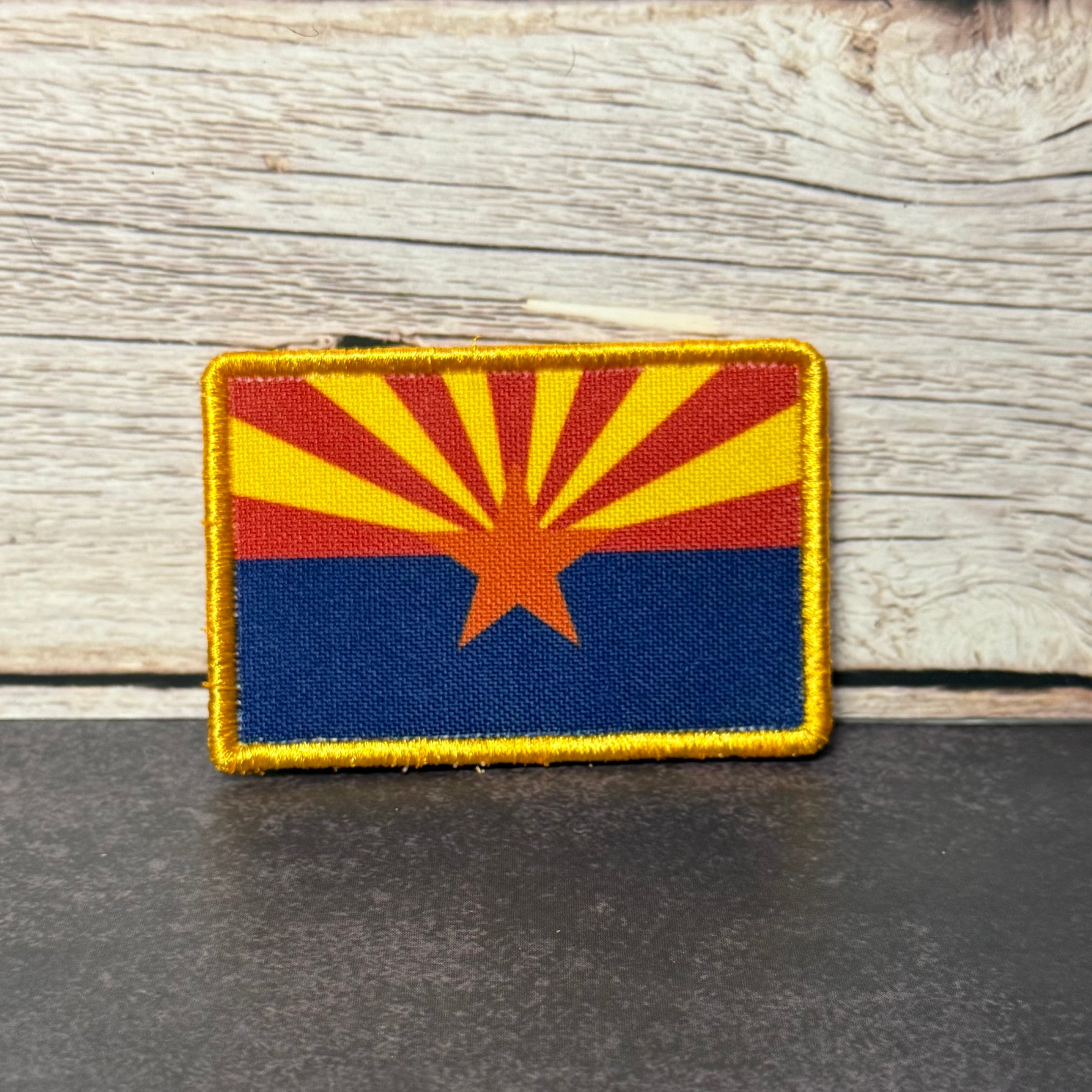 Arizona State Flag Patch | Made in USA | VELCRO® Brand Hook Backing