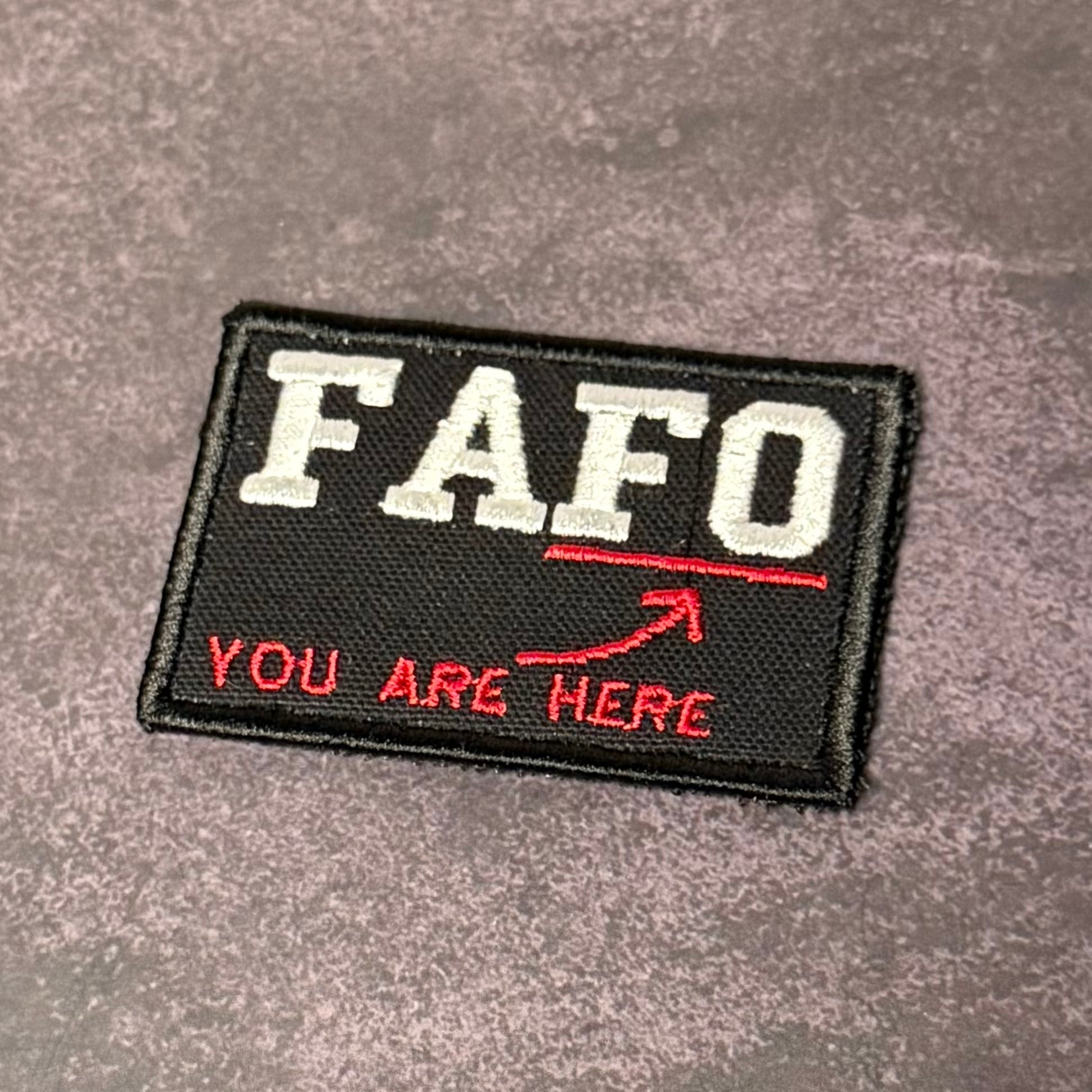 FAFO Funny Morale Patch, 2x3" | Made in USA | VELCRO® Brand Hook Backing