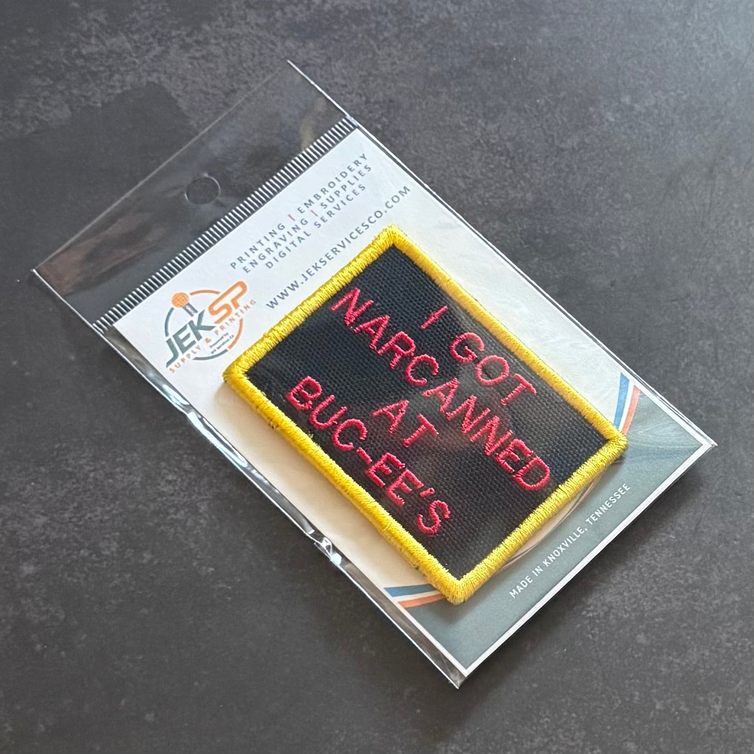 I Got Narcanned At Buc-ee's Funny Morale Patch, 2x3" | Made in USA | VELCRO® Brand Hook Backing