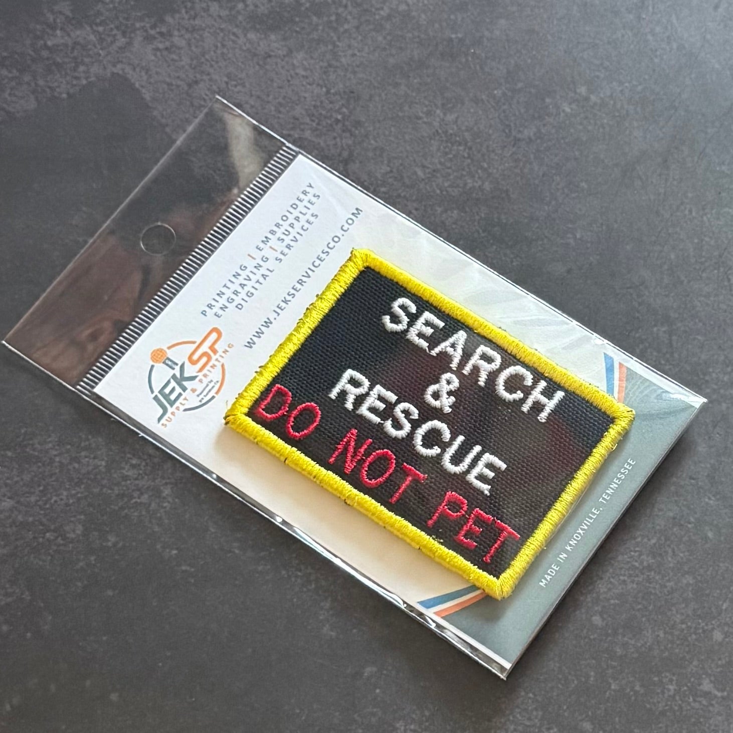 Search & Rescue Dog K9 Service Morale Patch | Made in USA | VELCRO® Brand Hook Backing