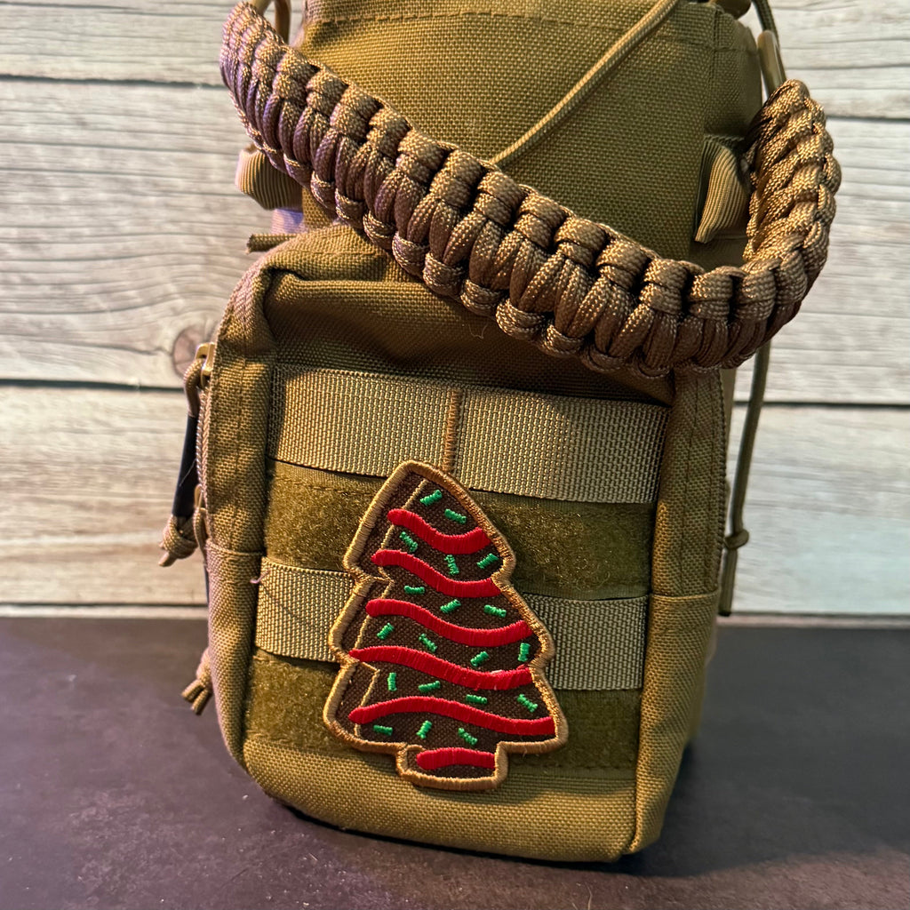 Christmas Tree Cake Funny Morale Patch | Made in USA | VELCRO® Brand Hook Backing