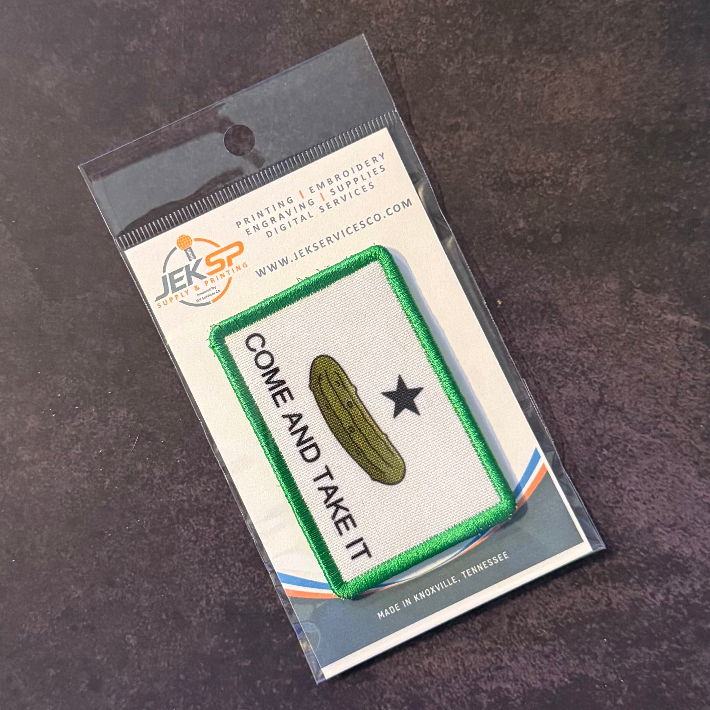 Come and Take It Pickle Funny Texas Style Morale Patch | Made in USA | VELCRO® Brand Hook Backing