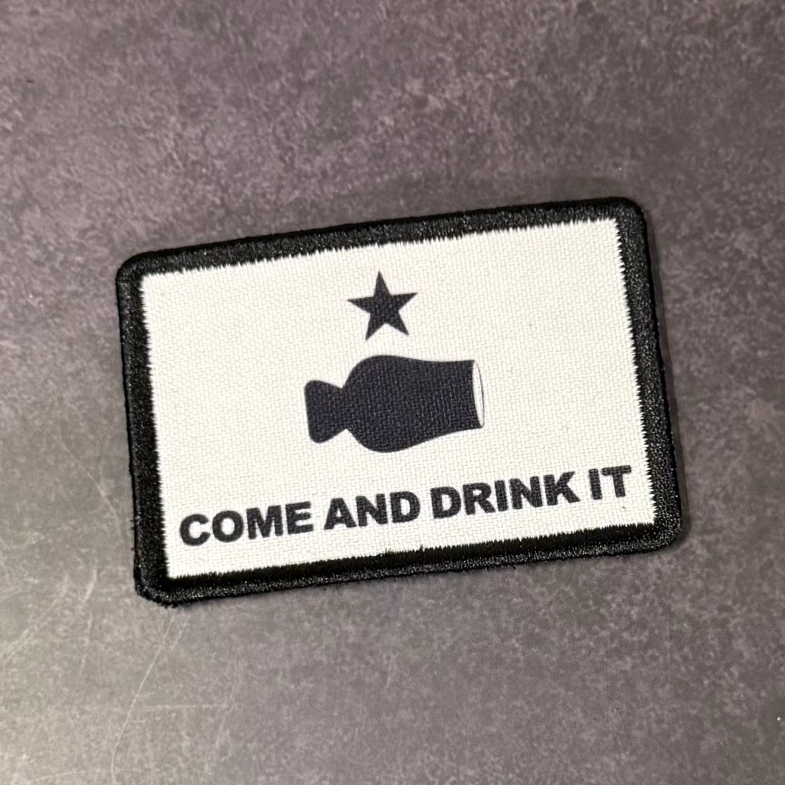 Bourbon Whiskey Come and Drink It Funny Morale Patch | Made in USA | VELCRO® Brand Hook Backing