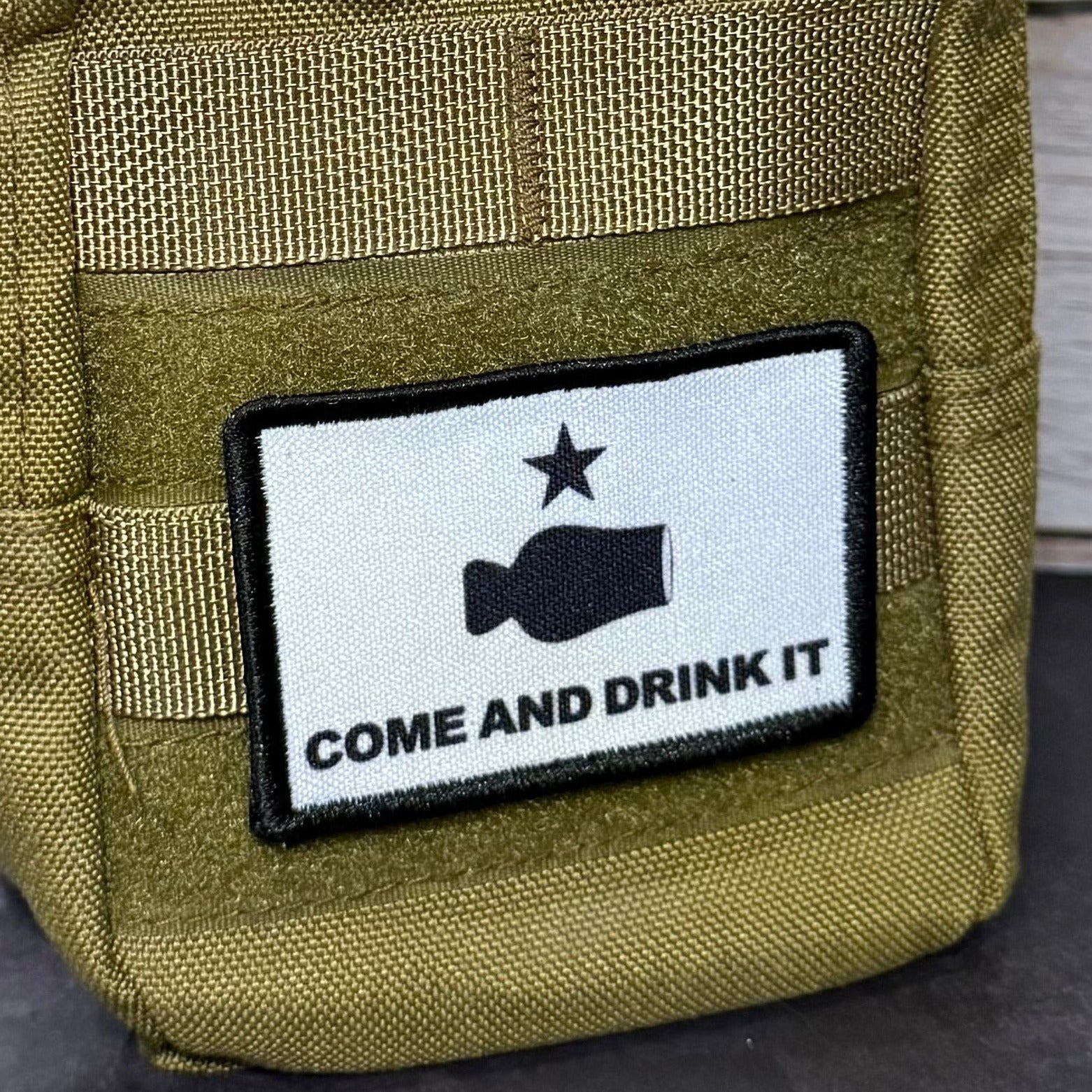 Bourbon Whiskey Come and Drink It Funny Morale Patch | Made in USA | VELCRO® Brand Hook Backing