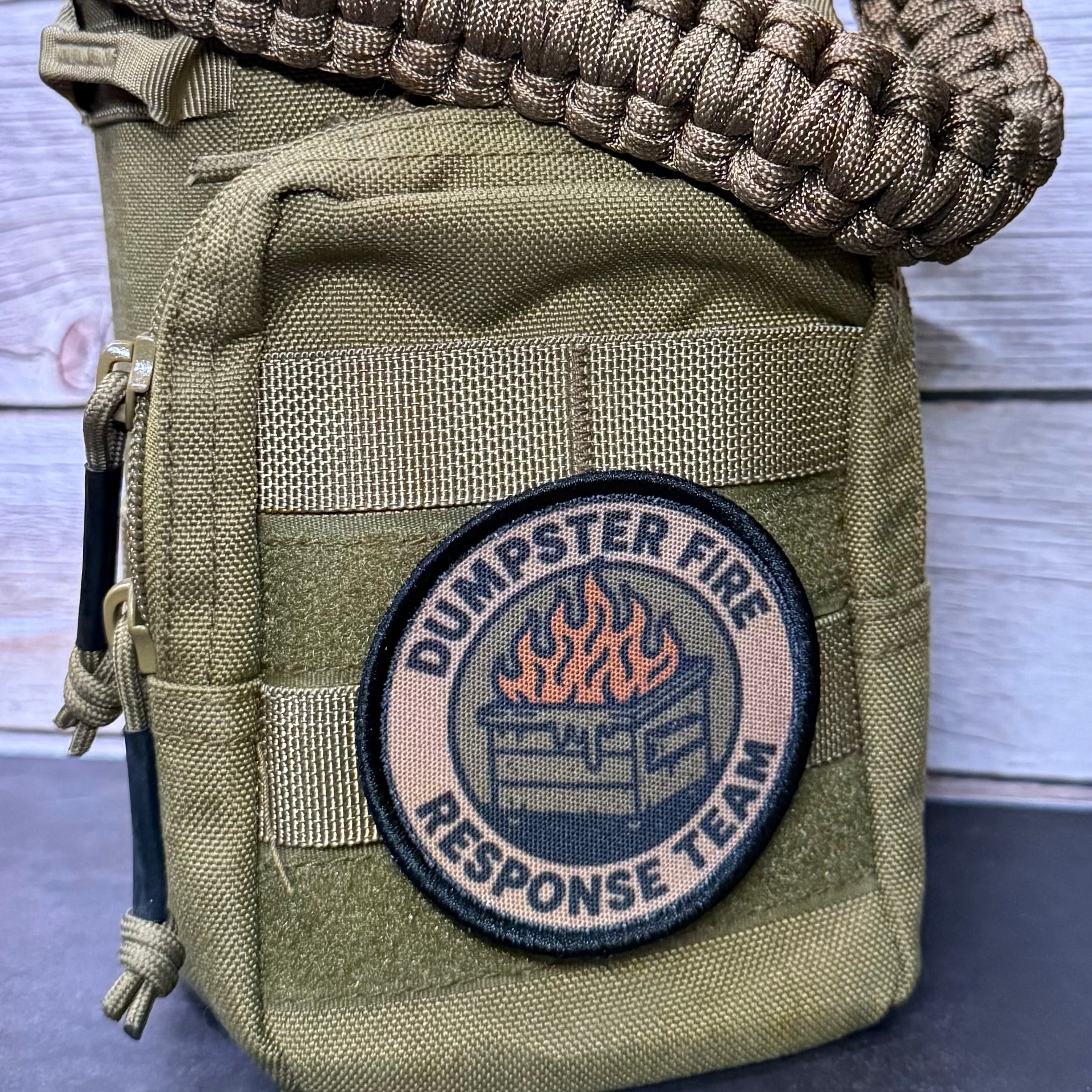 Dumpster Fire Response Team Funny Tactical Morale Patch, 3" Round | Made in USA | VELCRO® Brand Hook Backing