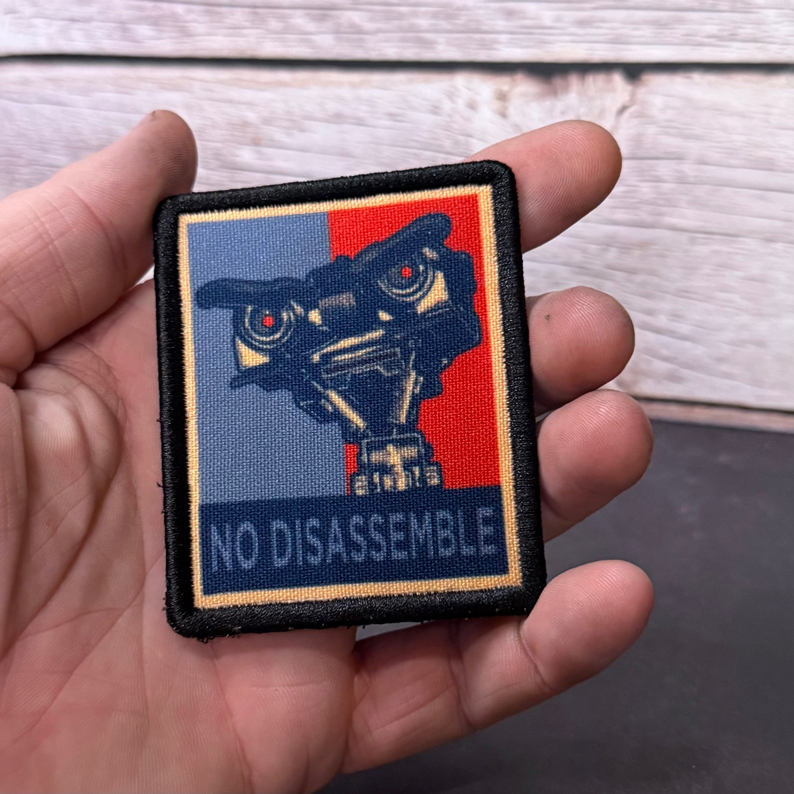 No Disassemble Funny Morale Patch | Made in USA | VELCRO® Brand Hook Backing