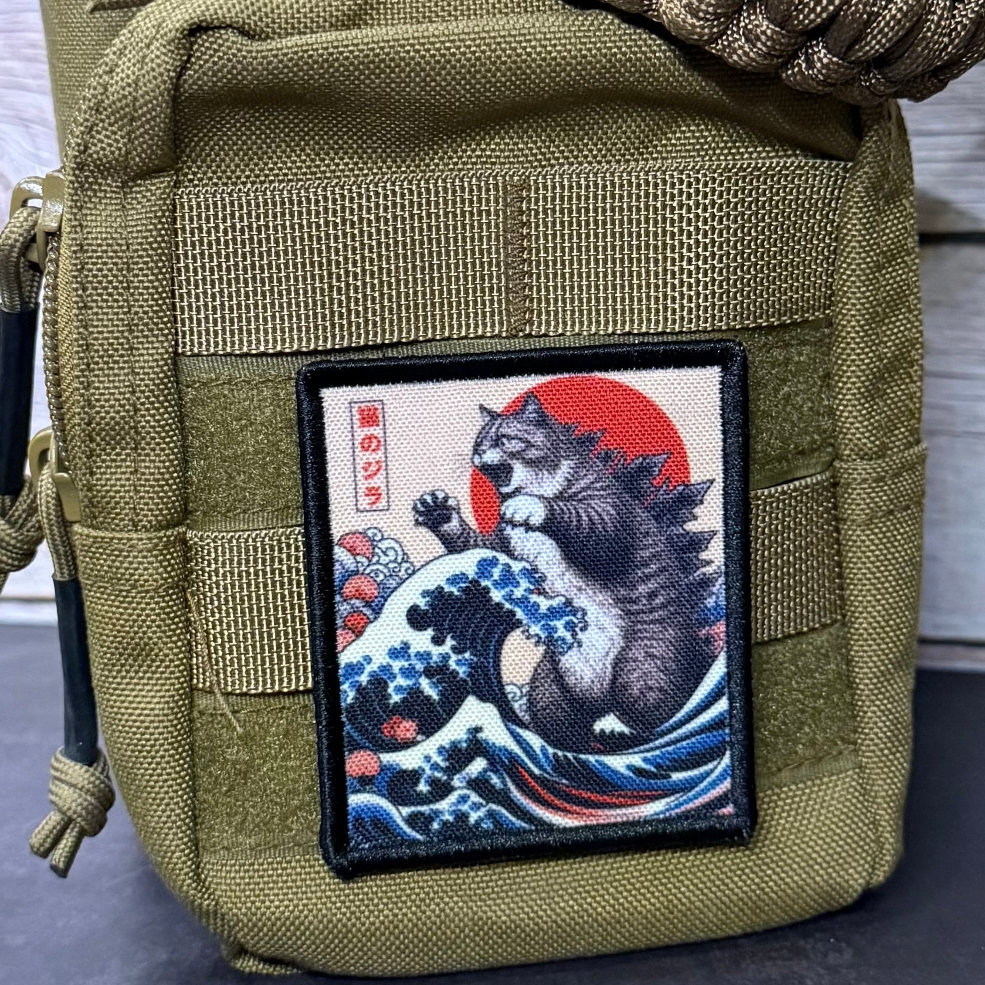 Catzilla Funny Cat Morale Patch, 2.5x3" | Made in USA | VELCRO® Brand Hook Backing