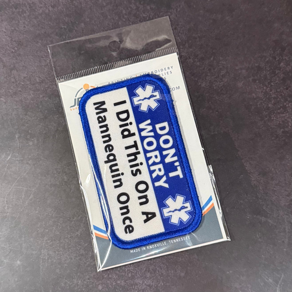 Don’t Worry I Did This On A Mannequin Once Funny Morale Patch, 2.25x4" | Made in USA | VELCRO® Brand Hook Backing