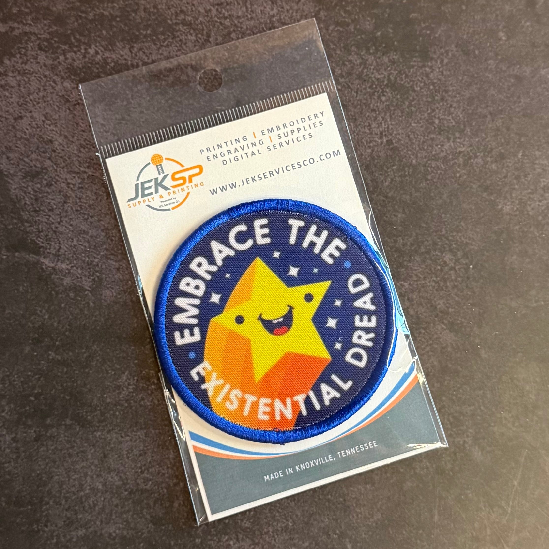 Embrace the Existential Dread Funny Morale Patch | Made in USA | VELCRO® Brand Hook Backing