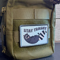 Stay Trashy Raccoon Trash Panda Funny Morale Patch, 2x3" | Made in USA | VELCRO® Brand Hook Backing