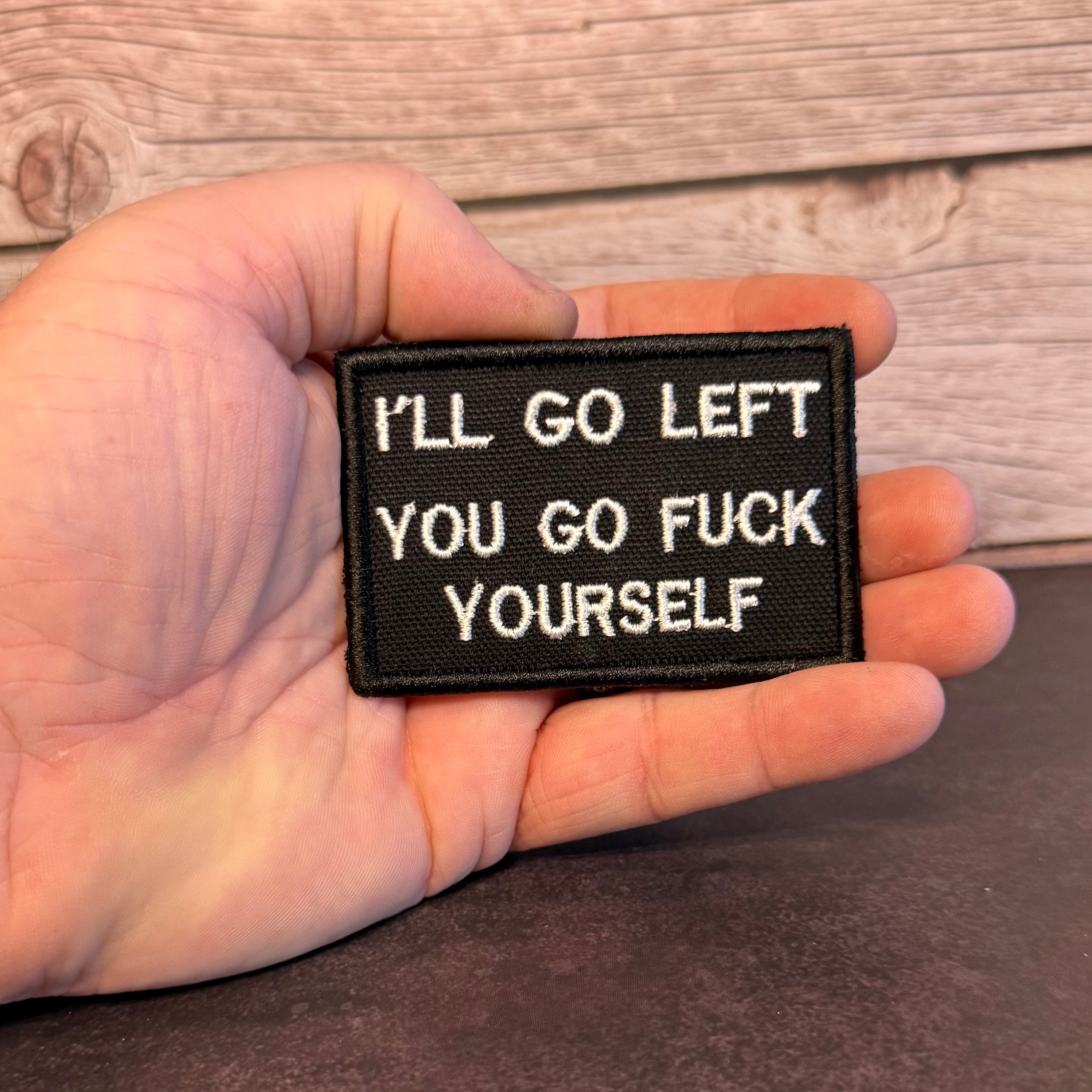 Go F*ck Yourself Funny Morale Patch, 2x3" | Made in USA | VELCRO® Brand Hook Backing
