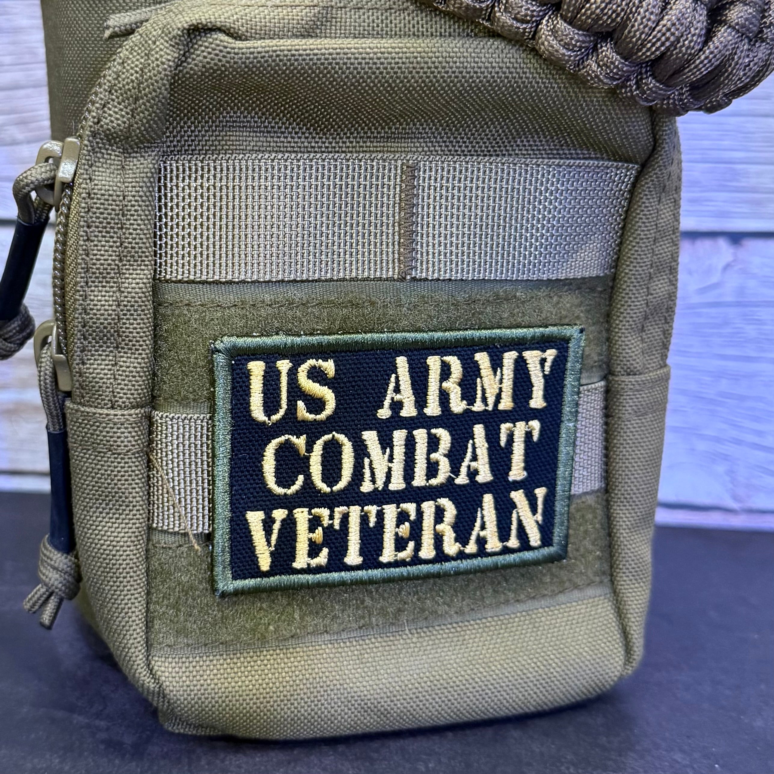 Army Combat Veteran Morale Patch, 2x3" | Made in USA | VELCRO® Brand Hook Backing