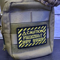 Caution Friendly But Dumb Funny Morale Patch | Made in USA | VELCRO® Brand Hook Backing