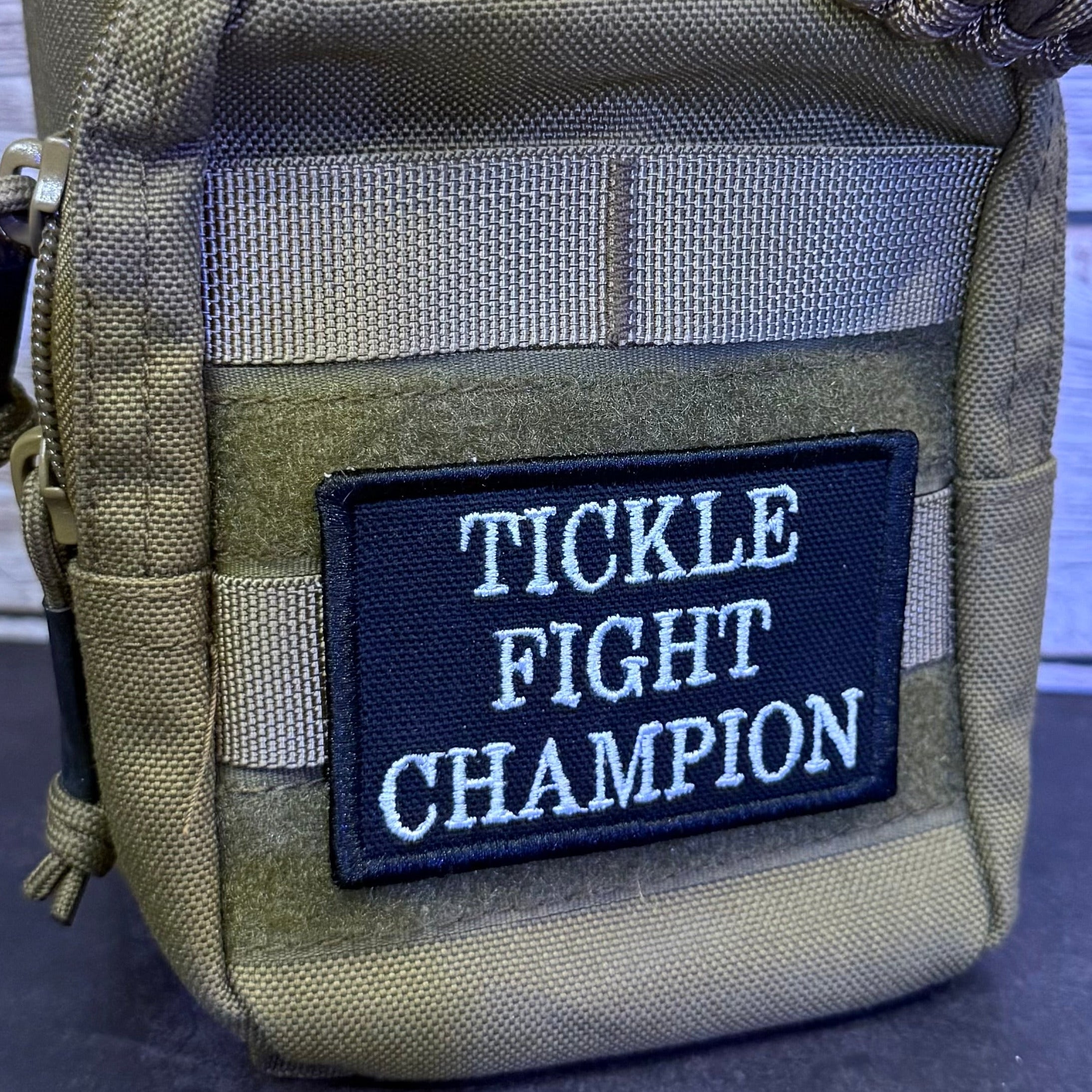 Tickle Fight Champion Funny Morale Patch | Made in USA | VELCRO® Brand Hook Backing