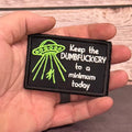 Keep the Dumbfuckery To A Minimum Funny Morale Patch, 2x3" | Made in USA | VELCRO® Brand Hook Backing
