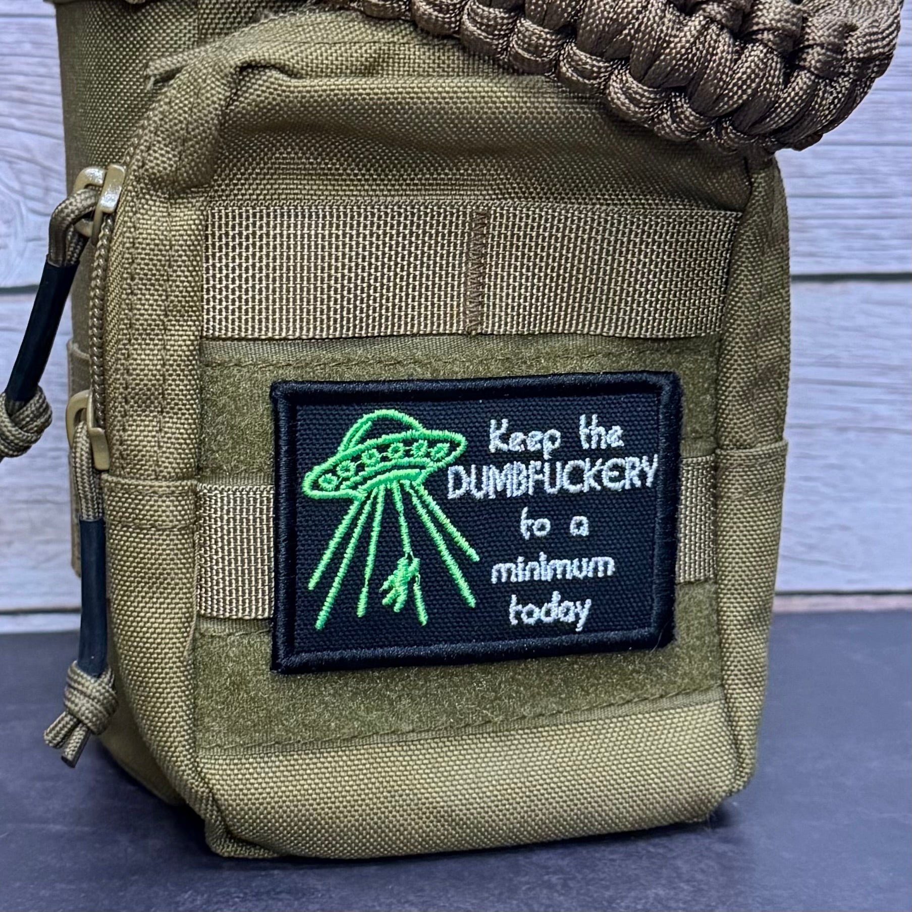 Keep the Dumbfuckery To A Minimum Funny Morale Patch, 2x3" | Made in USA | VELCRO® Brand Hook Backing
