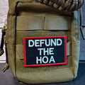 Defund the HOA Funny Morale Patch, 2x3" | Made in USA | VELCRO® Brand Hook Backing