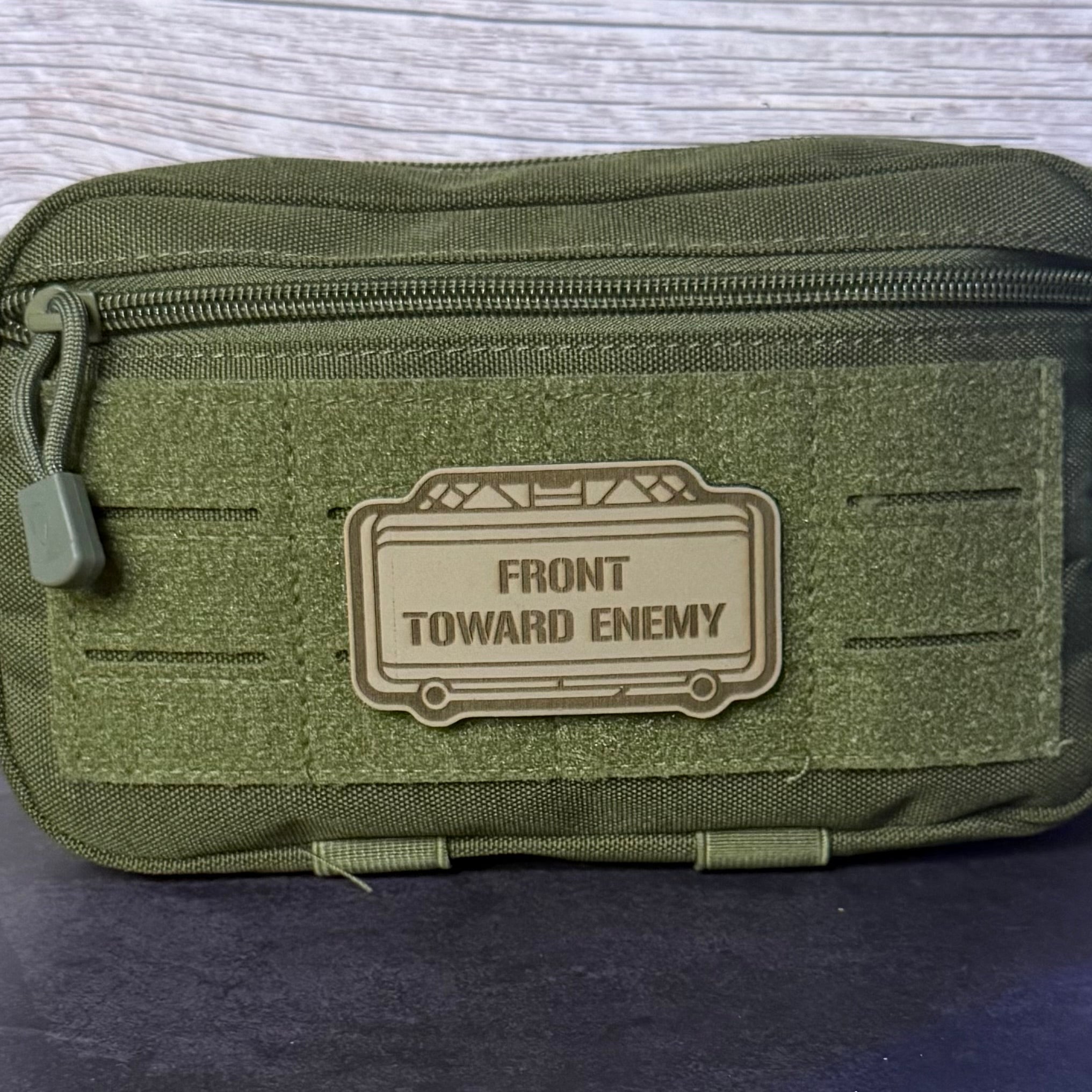Claymore Mine “Front Toward Enemy” Funny Morale Patch | Made in USA | VELCRO® Brand Hook Backing