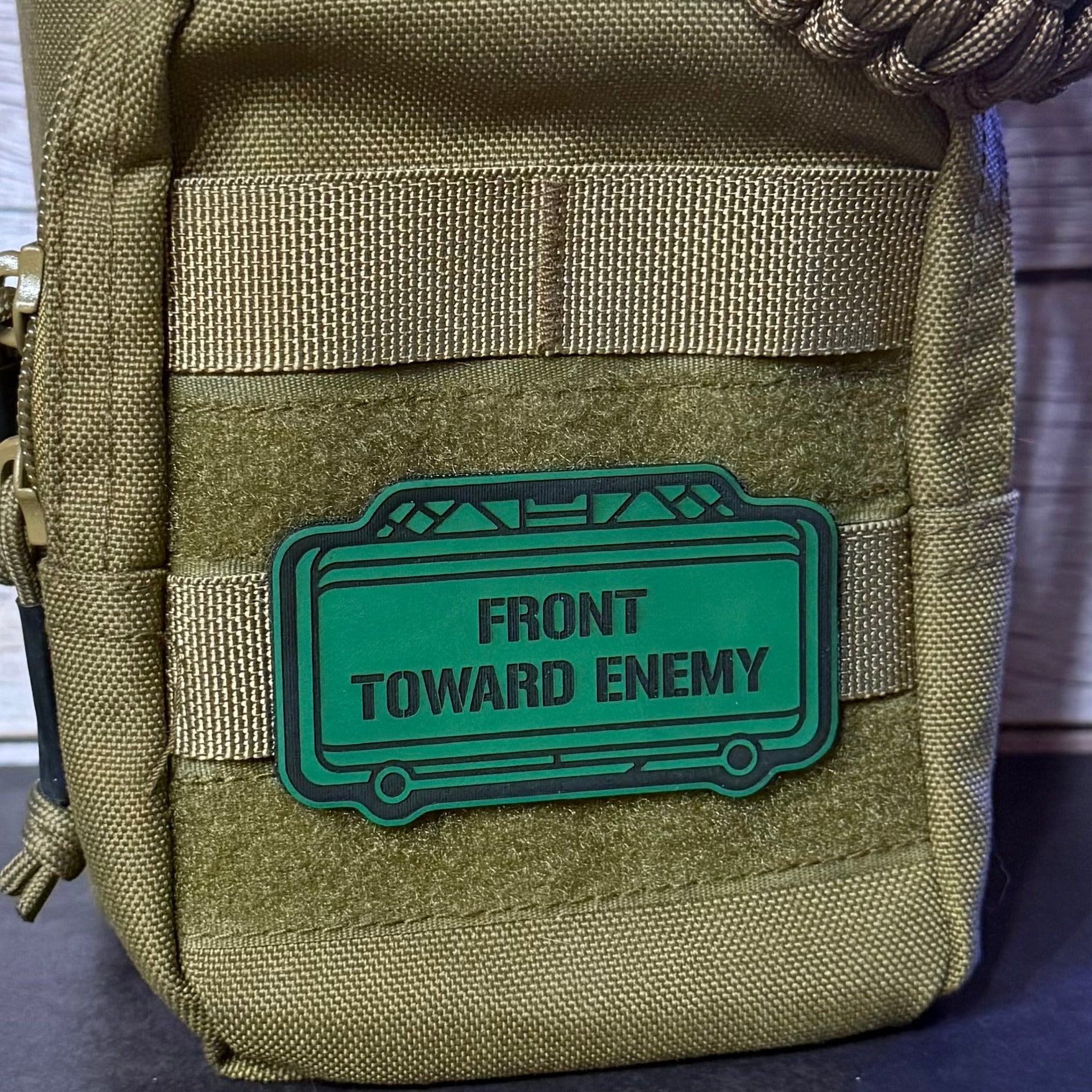 Claymore Mine “Front Toward Enemy” Funny Morale Patch | Made in USA | VELCRO® Brand Hook Backing