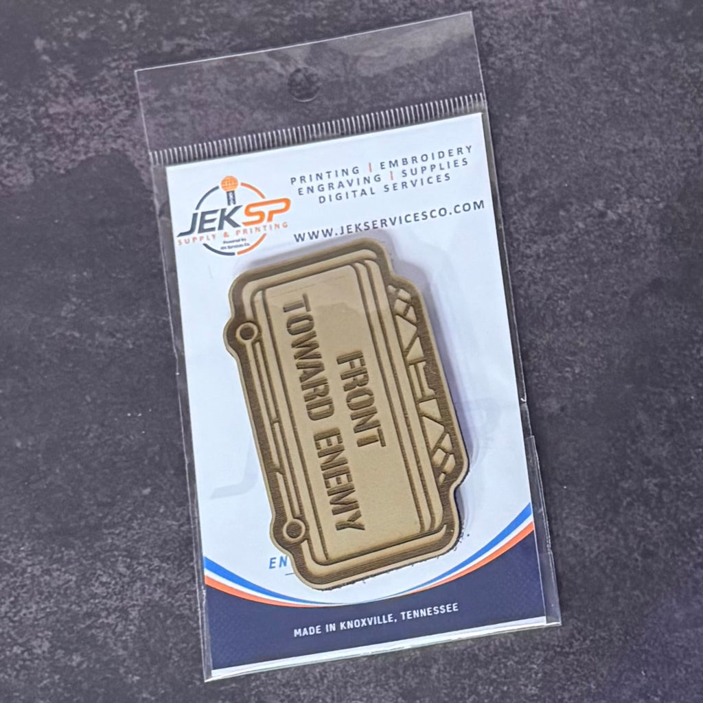 Claymore Mine “Front Toward Enemy” Funny Morale Patch | Made in USA | VELCRO® Brand Hook Backing