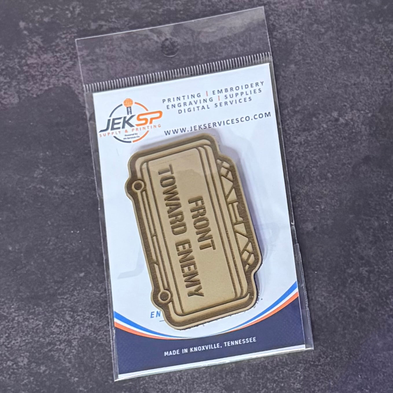 Claymore Mine “Front Toward Enemy” Funny Morale Patch | Made in USA | VELCRO® Brand Hook Backing