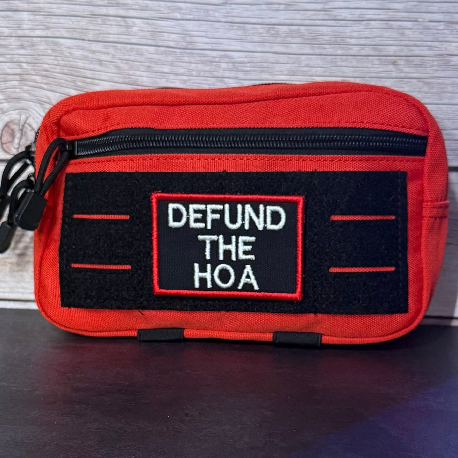 Defund the HOA Funny Morale Patch, 2x3" | Made in USA | VELCRO® Brand Hook Backing