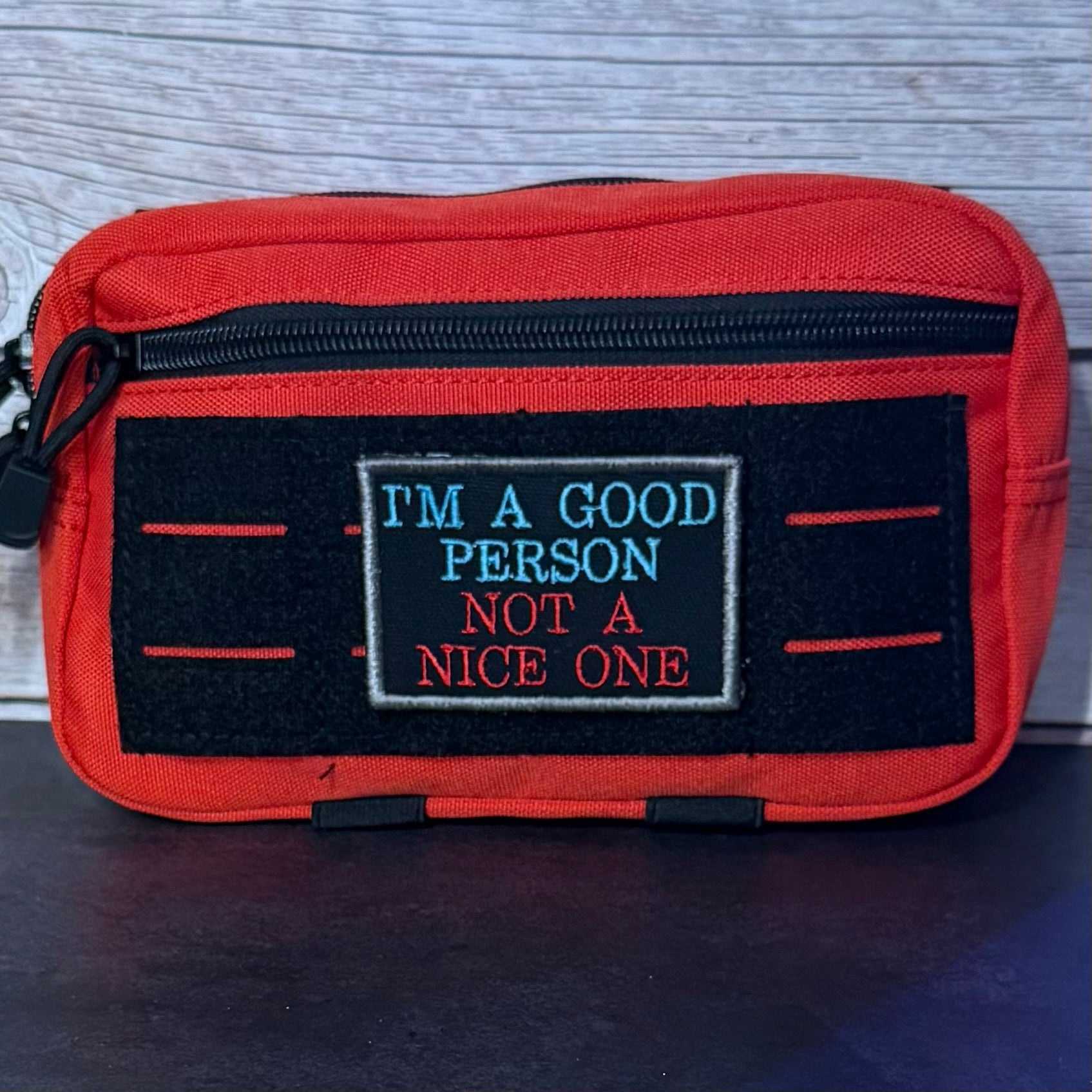 I'm A Good Person, Not A Nice One Funny Morale Patch, 2x3" | Made in USA | VELCRO® Brand Hook Backing