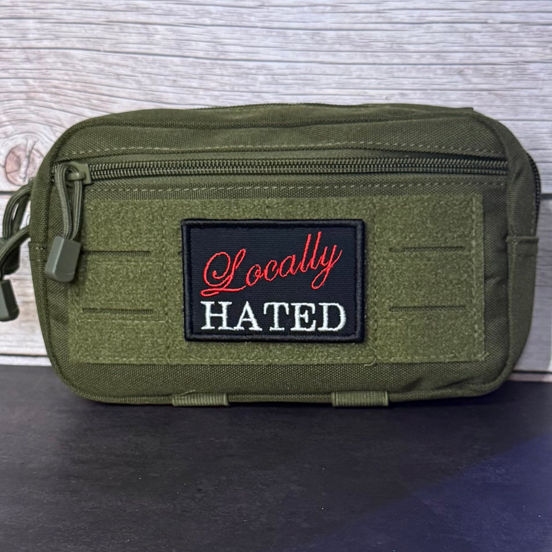 Locally Hated Funny Morale Patch, 2x3" | Made in USA | VELCRO® Brand Hook Backing