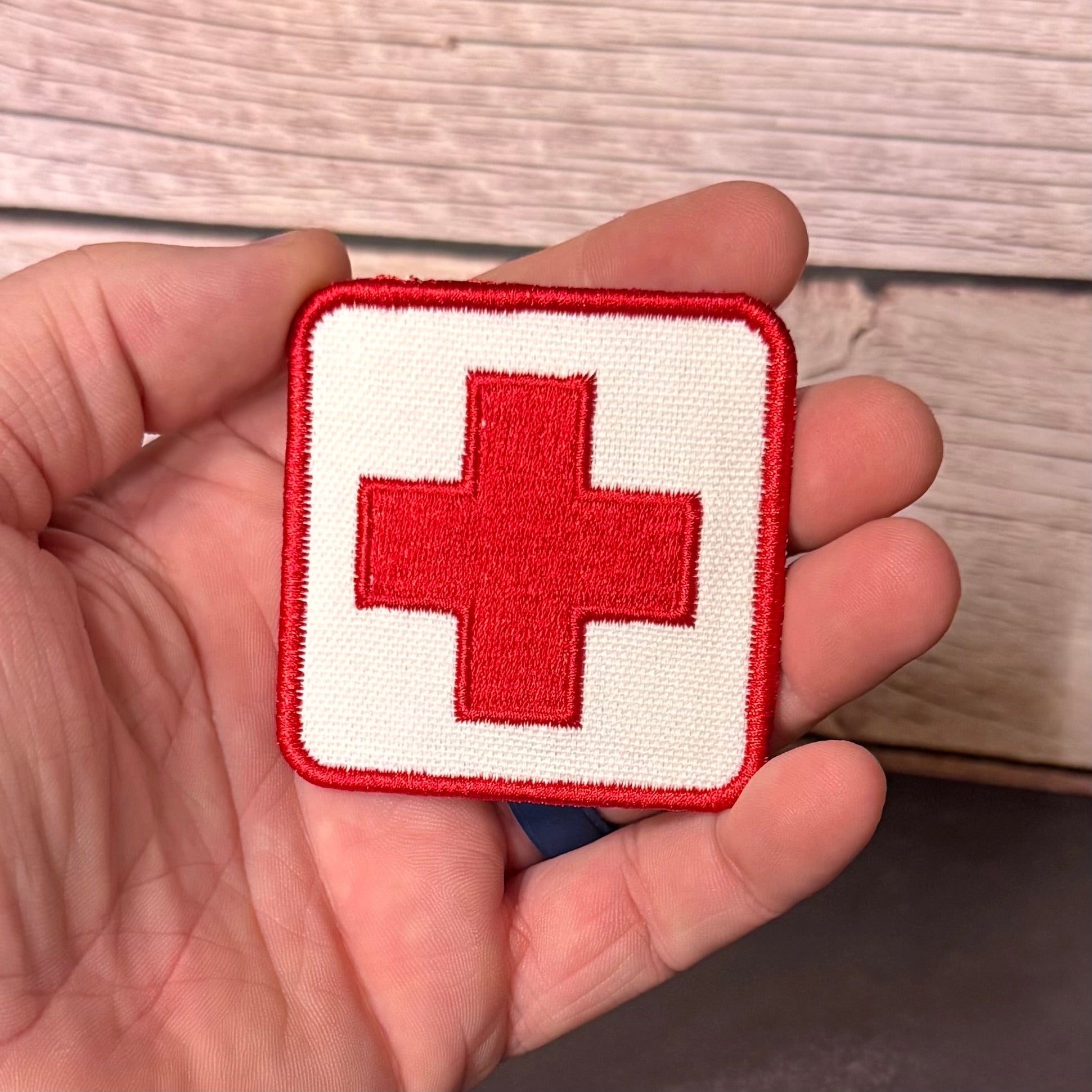 Med-Kit IFAK First-Aid Pouch ID Patch, 2.5x2.5" | Made in USA | VELCRO® Brand Hook Backing