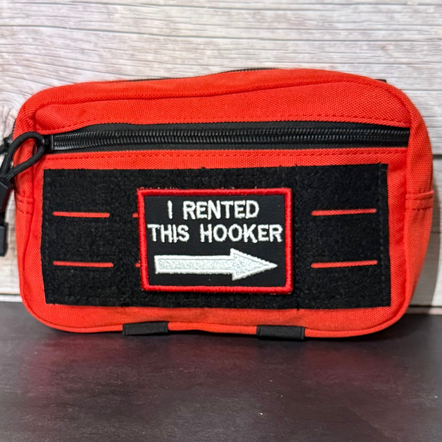 I Rented This Hooker Funny Morale Patch, 2x3" | Made in USA | VELCRO® Brand Hook Backing