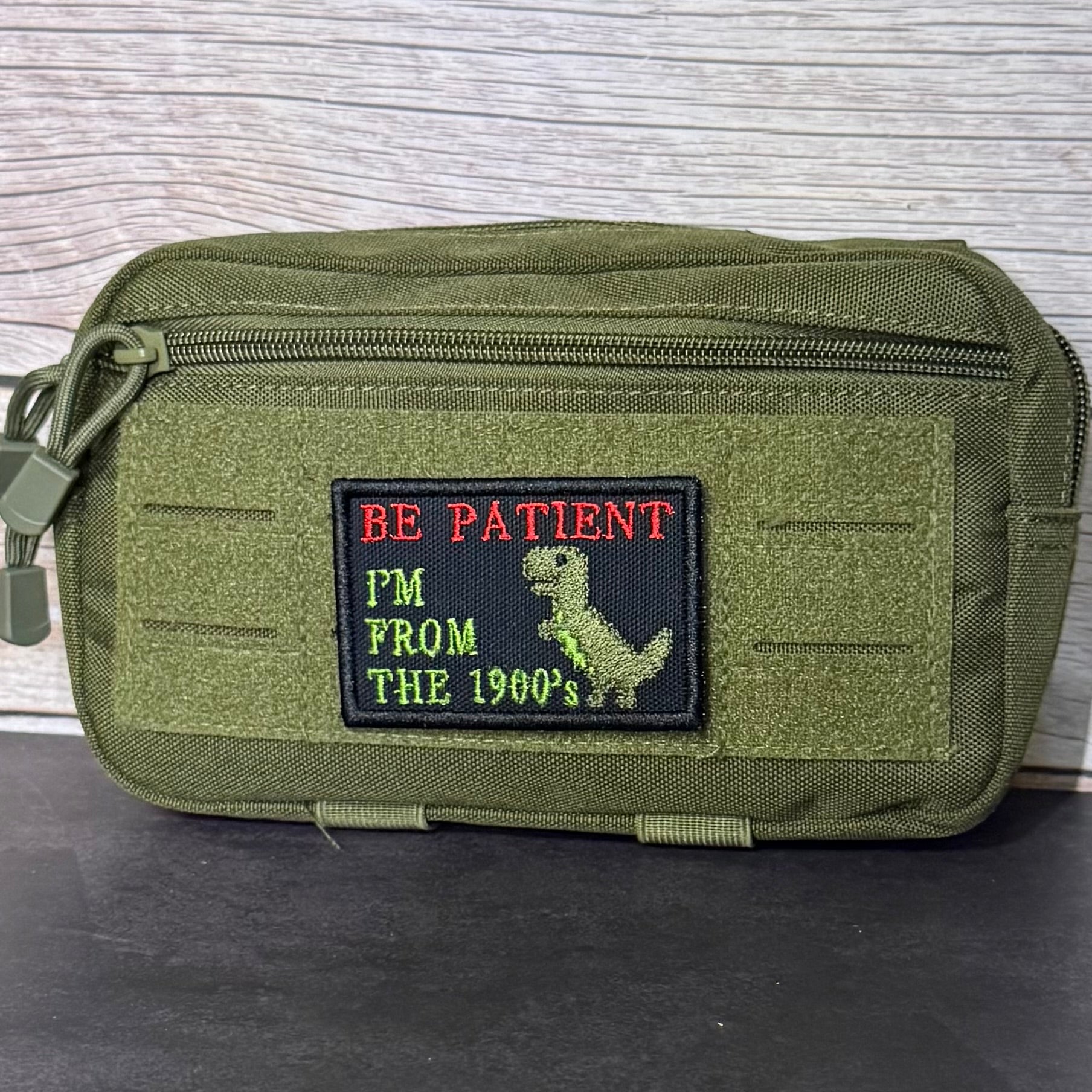 Be Patient I'm From The 1900's Funny Morale Patch, 2x3" | Made in USA | VELCRO® Brand Hook Backing