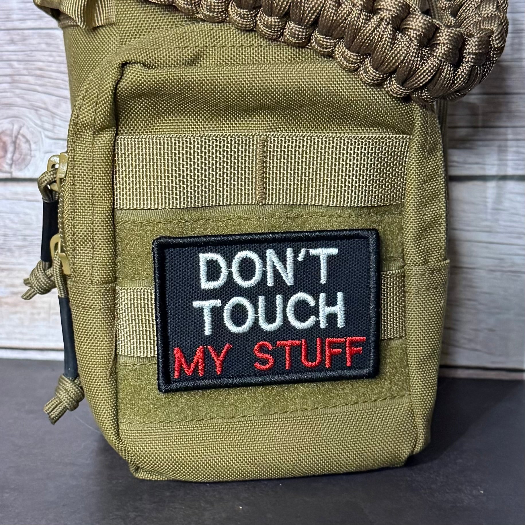 Don't Touch My Stuff Funny Morale Patch, 2x3" | Made in USA | VELCRO® Brand Hook Backing