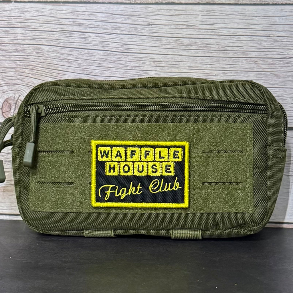 Waffle House Fight Club Funny Morale Patch, 2x3" | Made in USA | VELCRO® Brand Hook Backing