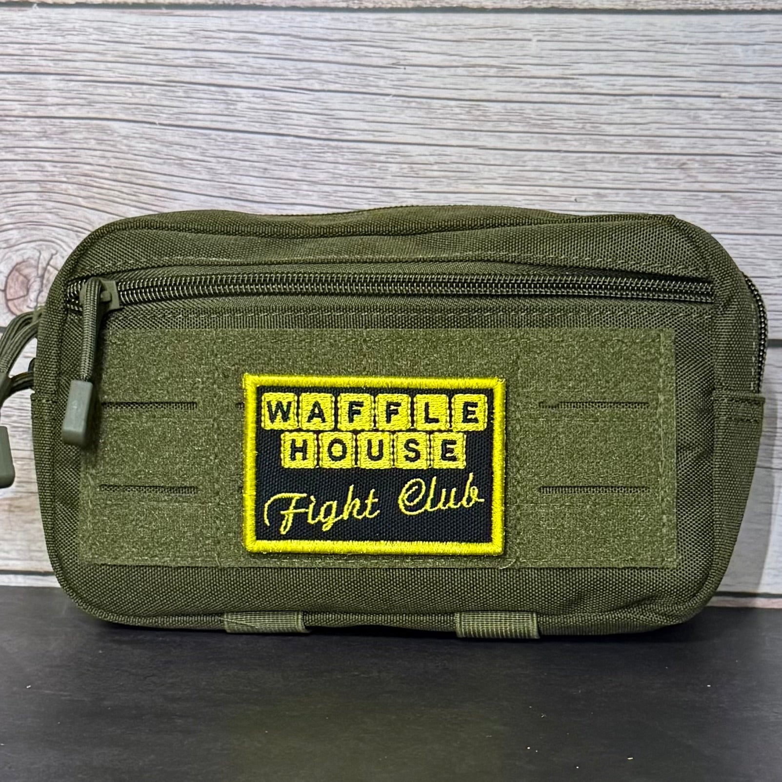 Waffle House Fight Club Funny Morale Patch, 2x3" | Made in USA | VELCRO® Brand Hook Backing