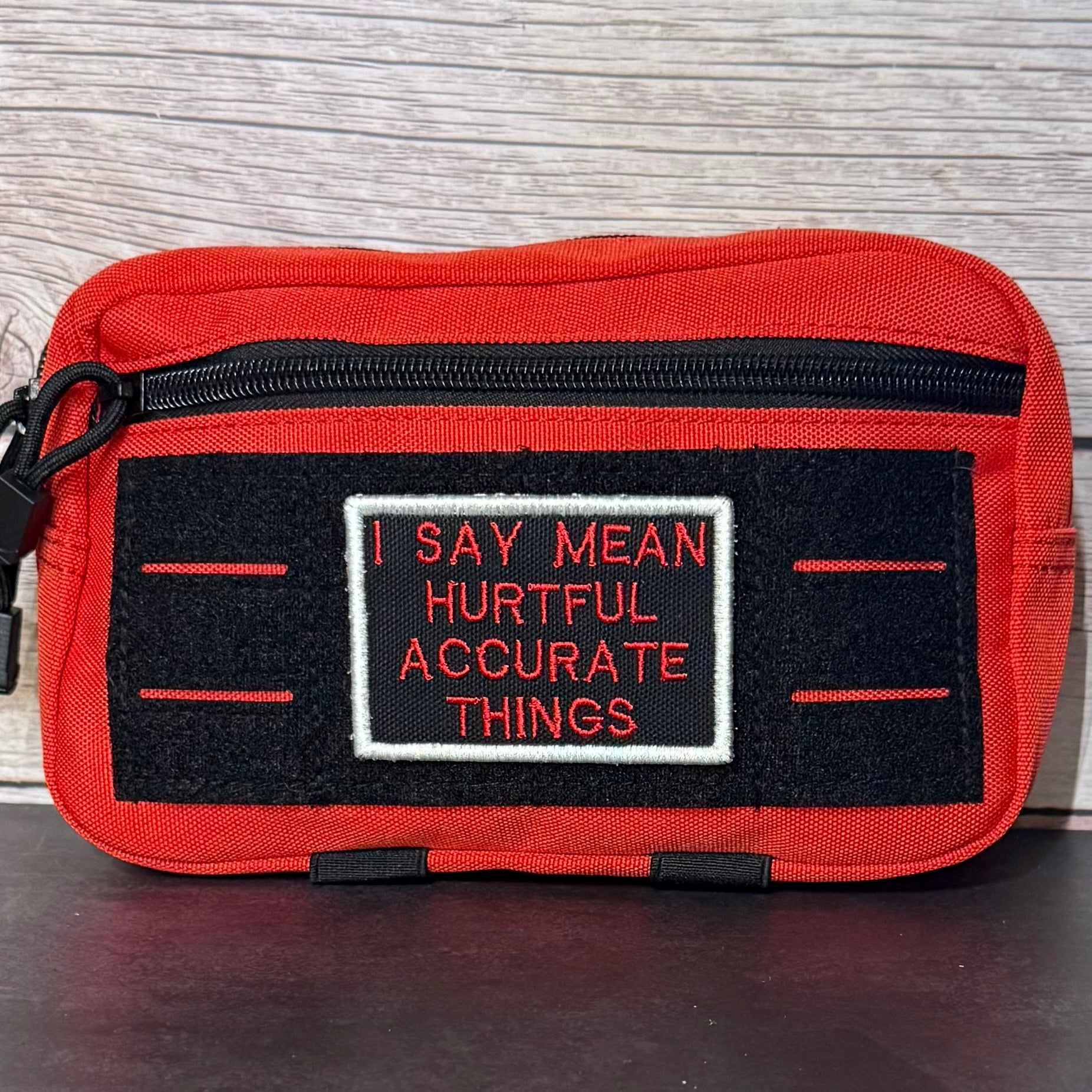 I Say Mean, Hurtful, Accurate Things Funny Morale Patch, 2x3" | Made in USA | VELCRO® Brand Hook Backing
