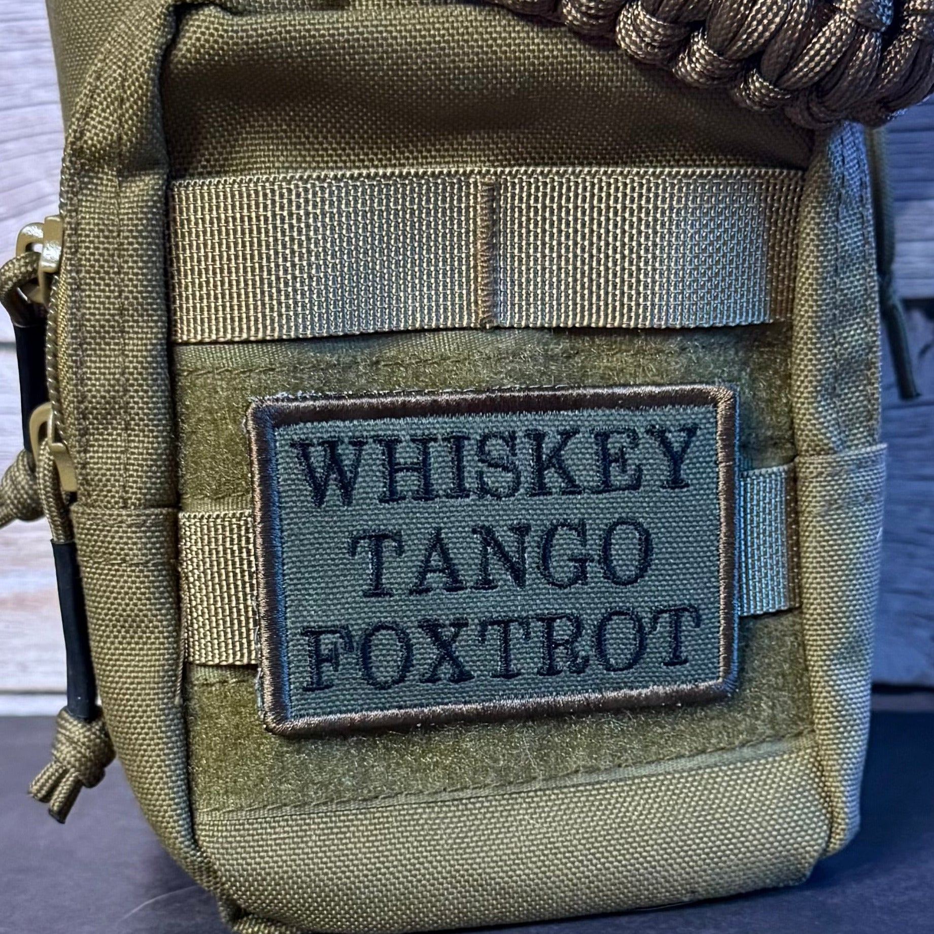 Whiskey Tango Foxtrot WTF Funny Morale Patch, 2x3" | Made in USA | VELCRO® Brand Hook Backing