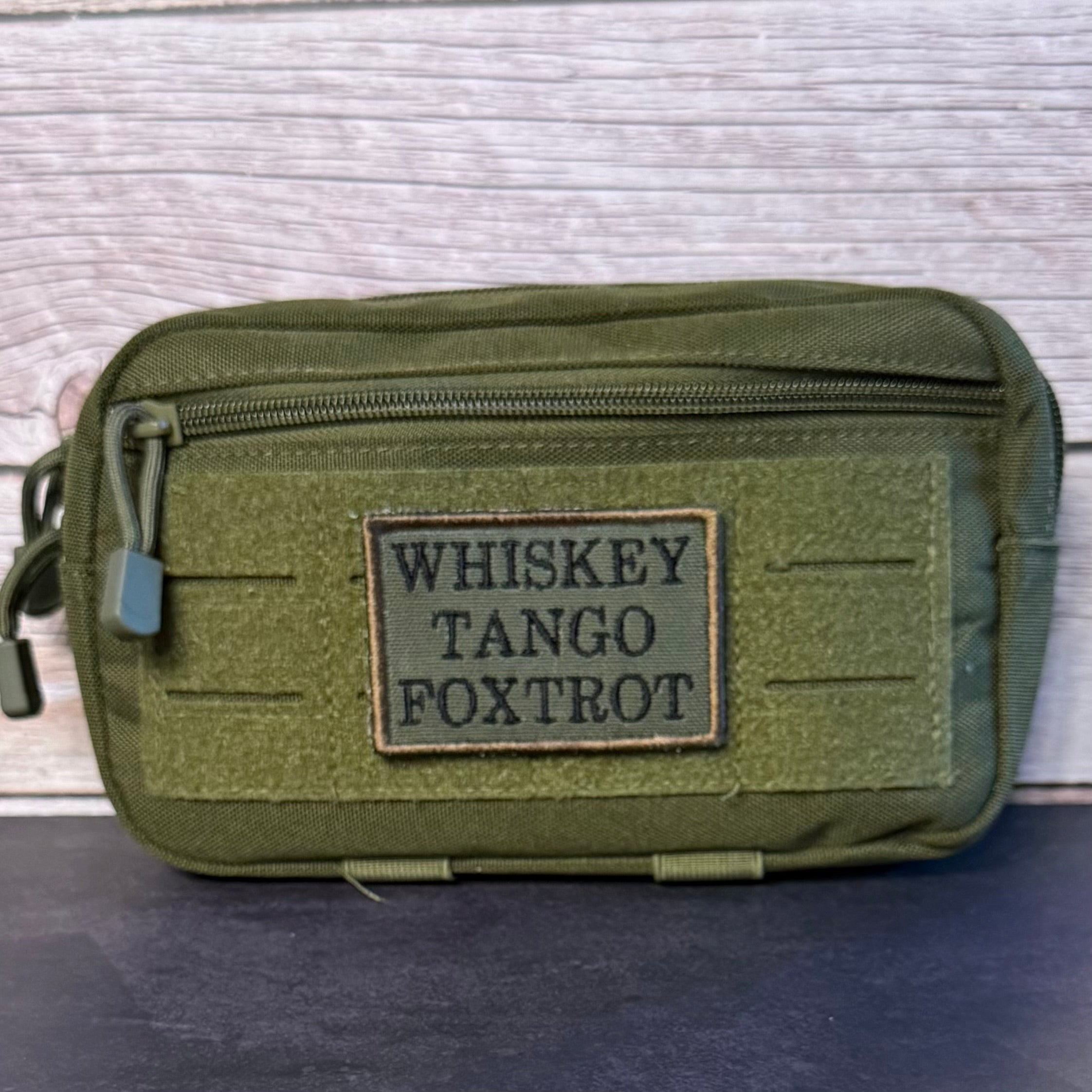 Whiskey Tango Foxtrot WTF Funny Morale Patch, 2x3" | Made in USA | VELCRO® Brand Hook Backing