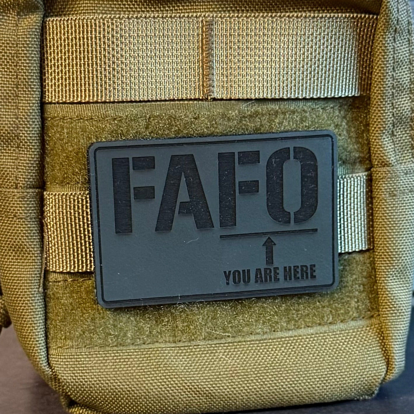 FAFO You Are Here Funny Morale Patch, 2x3" | Made in USA | VELCRO® Brand Hook Backing