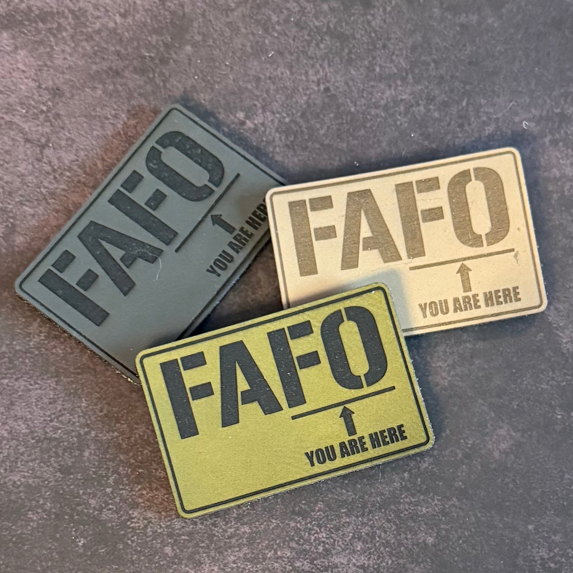 FAFO You Are Here Funny Morale Patch, 2x3" | Made in USA | VELCRO® Brand Hook Backing