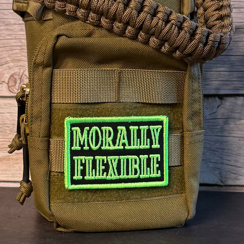 Morally Flexible Funny Morale Patch, 2x3" | Made in USA | VELCRO® Brand Hook Backing