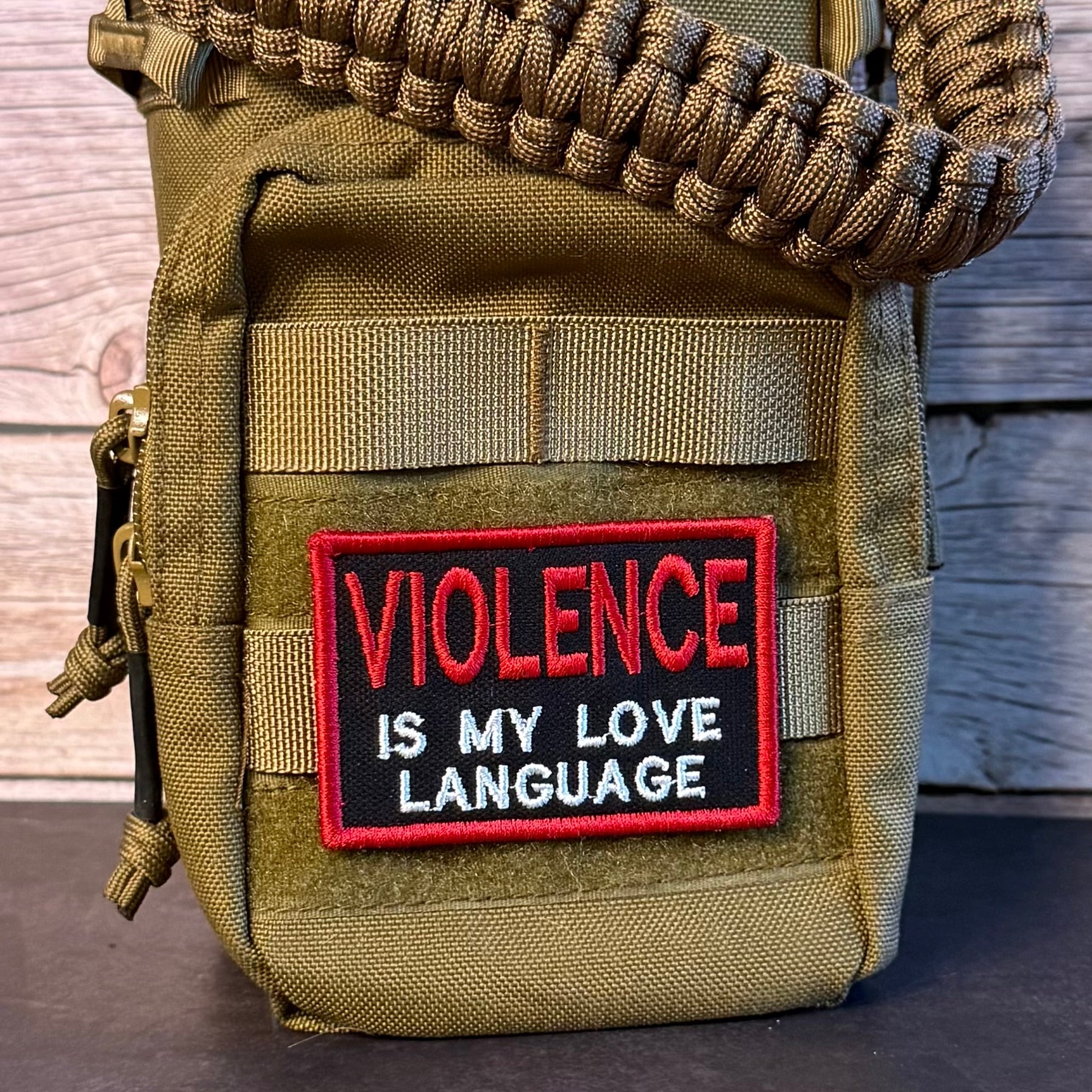 Violence Is My Love Language Funny Morale Patch, 2x3" | Made in USA | VELCRO® Brand Hook Backing