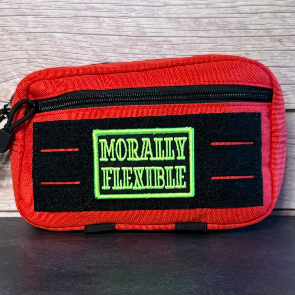 Morally Flexible Funny Morale Patch, 2x3" | Made in USA | VELCRO® Brand Hook Backing