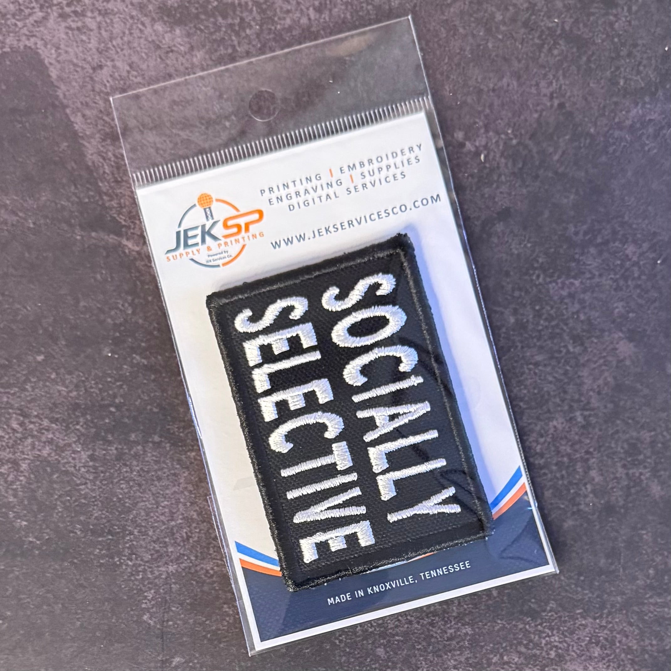 Socially Selective Funny Morale Patch, 2x3" | Made in USA | VELCRO® Brand Hook Backing