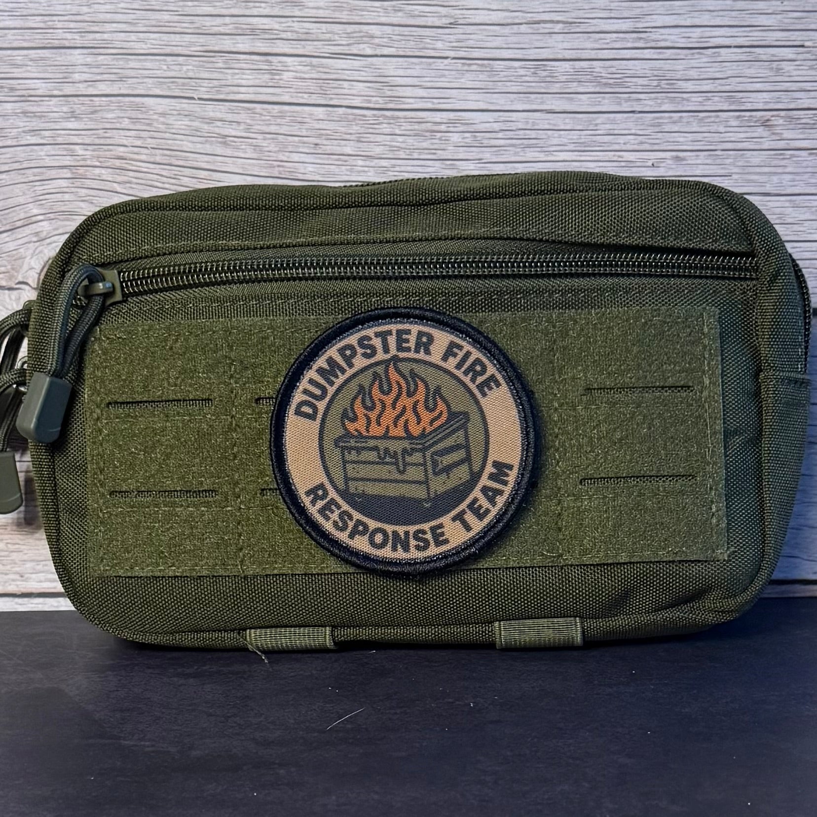 Dumpster Fire Response Team Funny Tactical Morale Patch, 3" Round | Made in USA | VELCRO® Brand Hook Backing